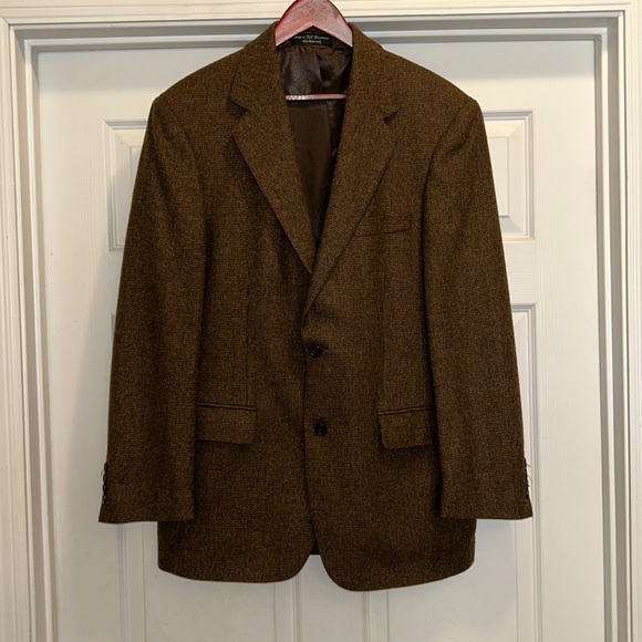 Andrew Fezza Signature collection Tweed Camel hair blend Jacket sz40r - Picture 2 of 9